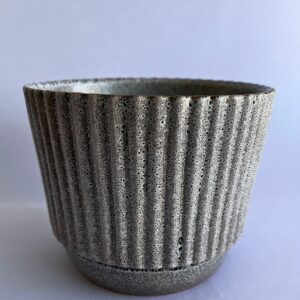 Cachepô de Cerâmica Esmaltada Canelado Quail