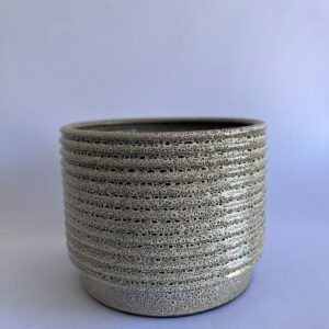 Cachepô de Cerâmica Esmaltada Canelado Quail Médio