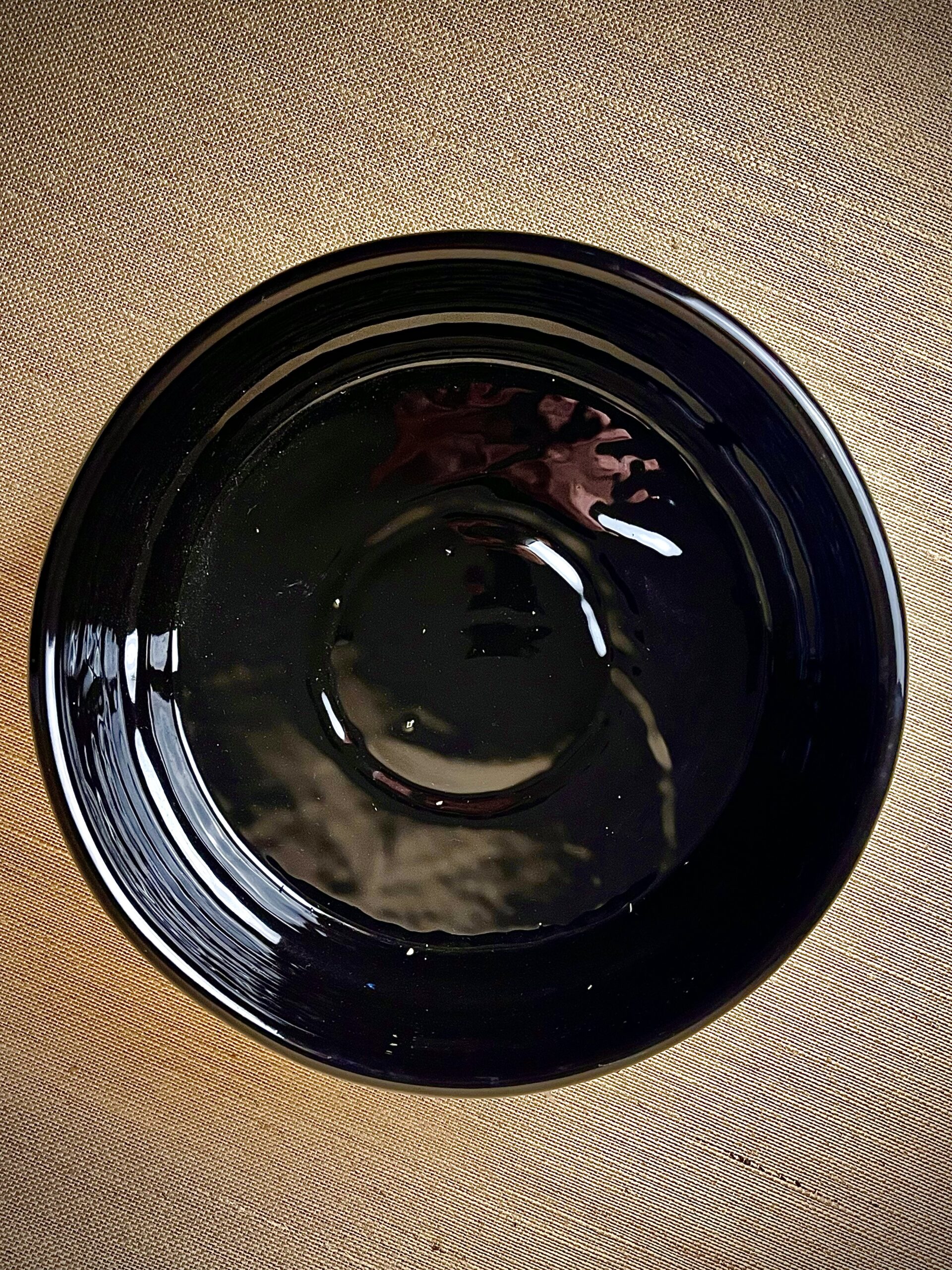 Cachepô de Cerâmica Esmaltada Cuia Canelada Preta - Imagem 2