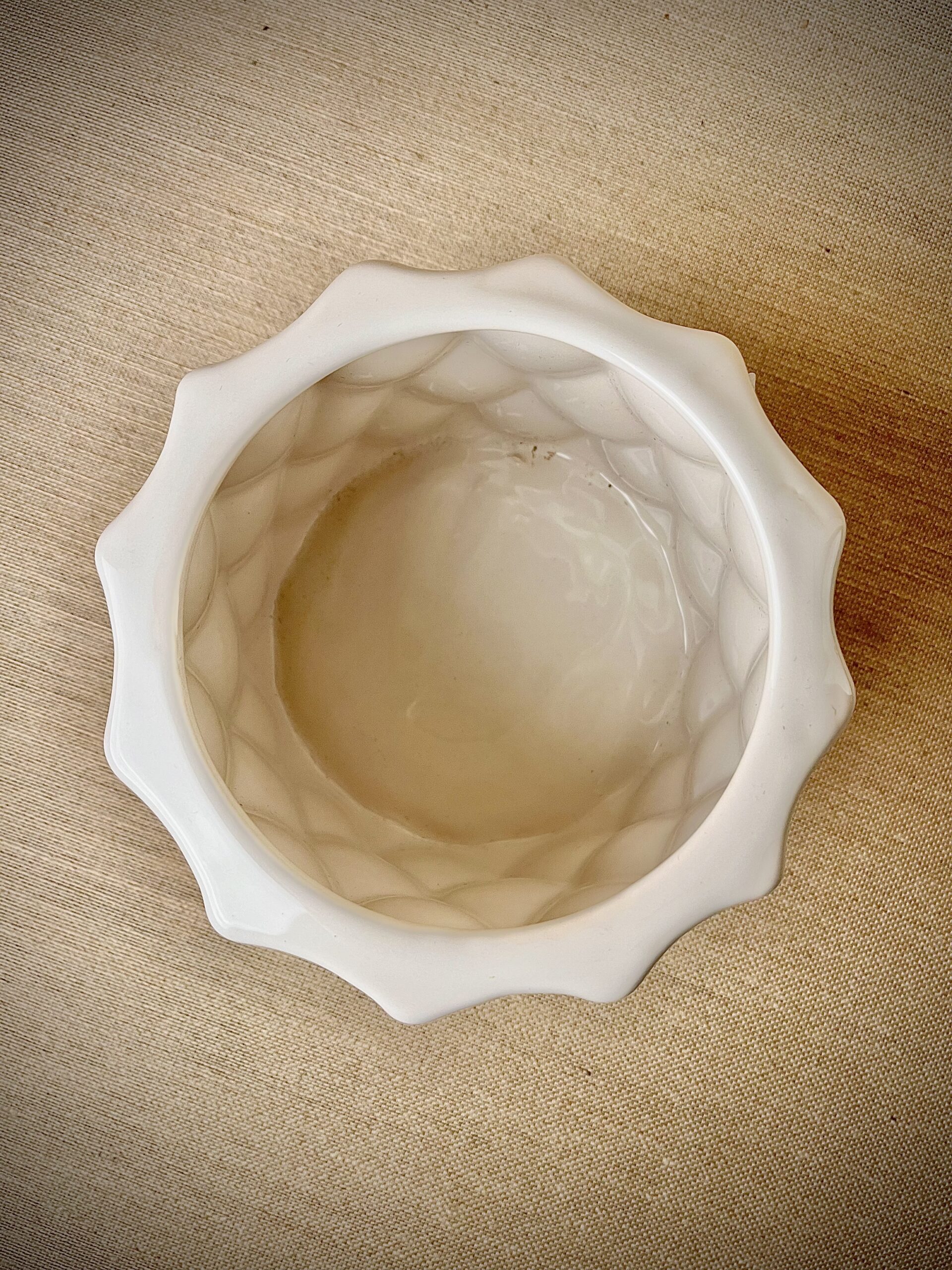 Cachepô de Cerâmica Esmaltada Matelassê Off White - Imagem 6