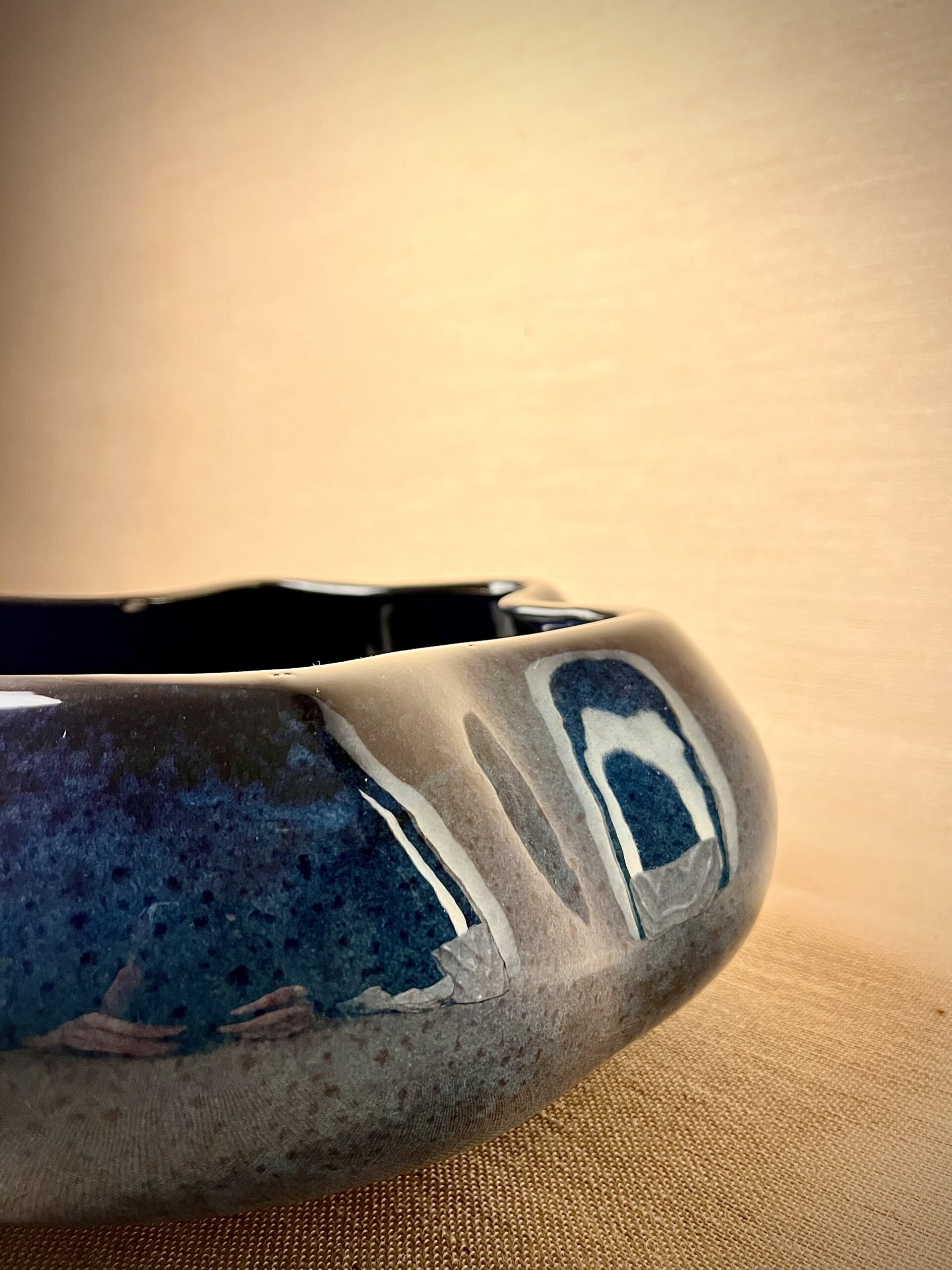 Cachepô de Cerâmica Esmaltada Cuia Acqua Esuro Waves - Imagem 3