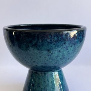 Cachepô de Cerâmica Esmaltada Taça Esférica Aqua Esuro