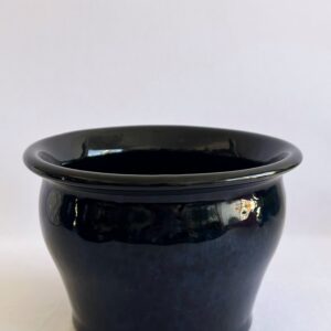 Cachepô de Cerâmica Esmaltada Curves Acqua Esuro P