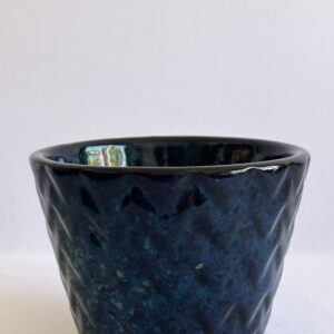 Cachepô de Cerâmica Esmaltada Acqua Esuro Chevron