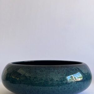 Cachepô de Cerâmica Esmaltada Cuia Acqua Esuro Liso