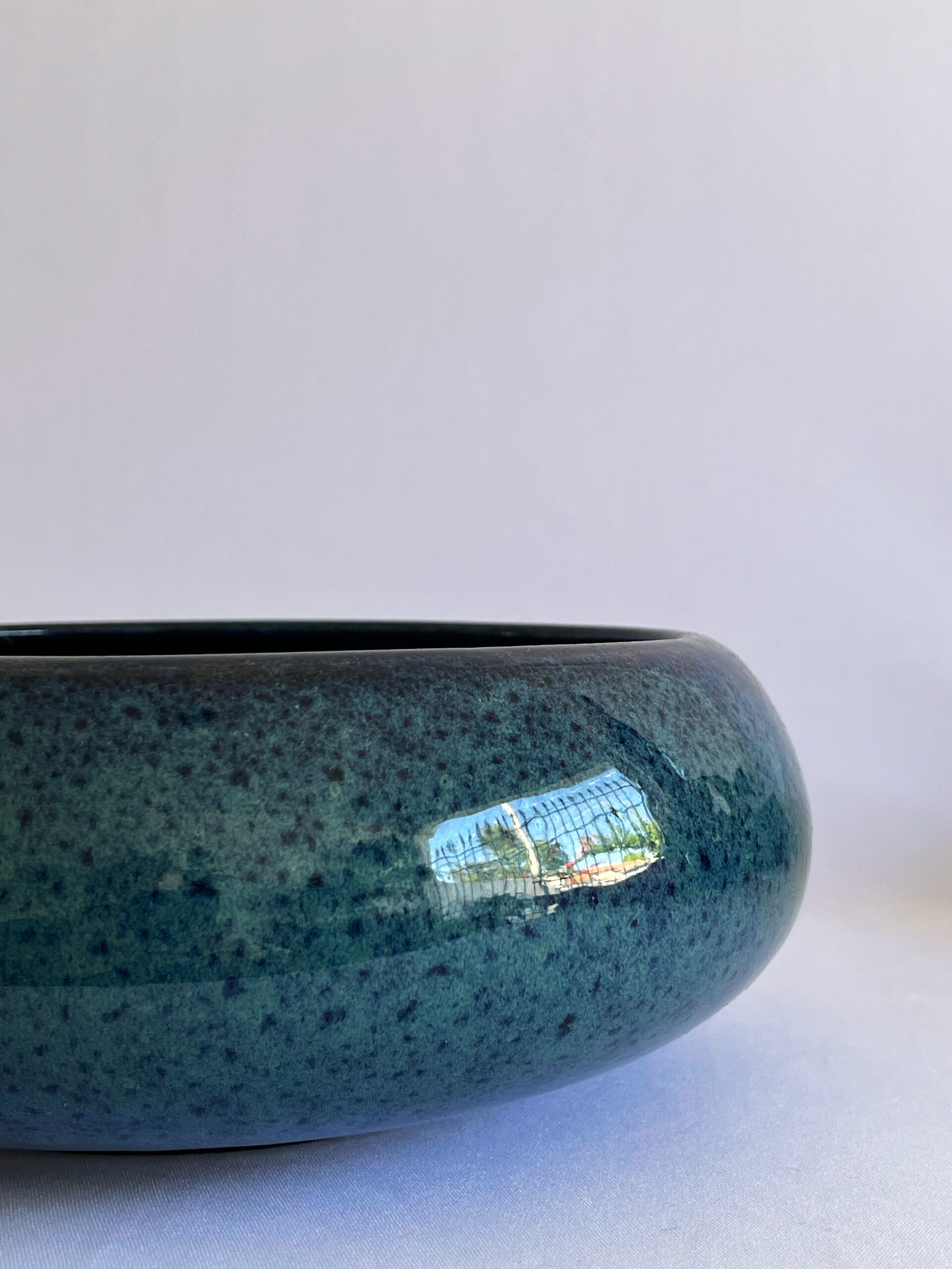 Cachepô de Cerâmica Esmaltada Cuia Acqua Esuro Liso - Imagem 3