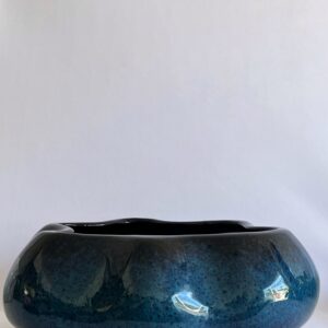 Cachepô de Cerâmica Esmaltada Cuia Acqua Esuro Waves