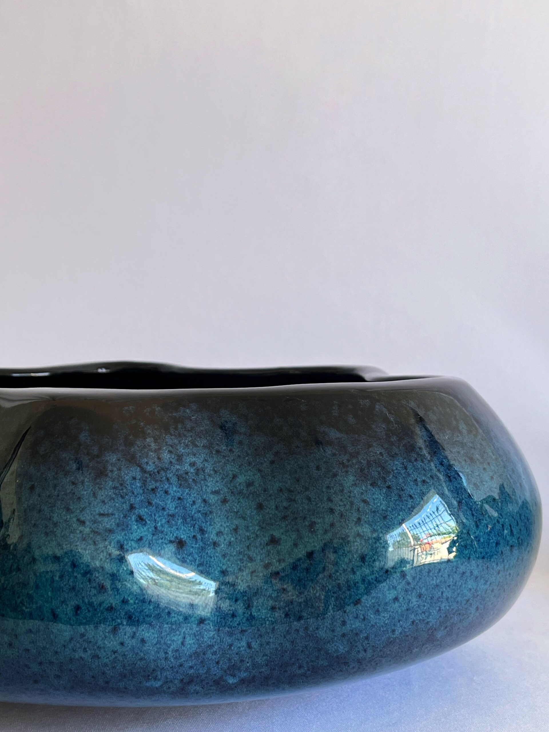 Cachepô de Cerâmica Esmaltada Cuia Acqua Esuro Waves - Imagem 3