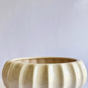 Cachepô de Cerâmica Esmaltada Cuia Off White Dots Moranga