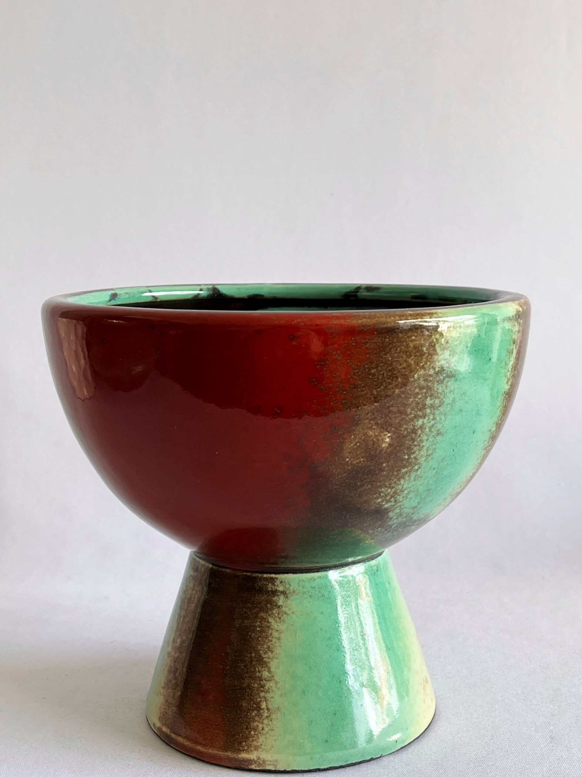 Cachepô de Cerâmica Esmaltada Taça Esférica Ressona