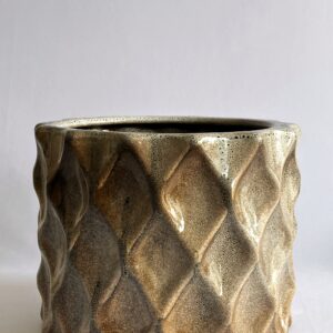 Cachepô de Cerâmica Esmaltada Matelassê Sand Quail