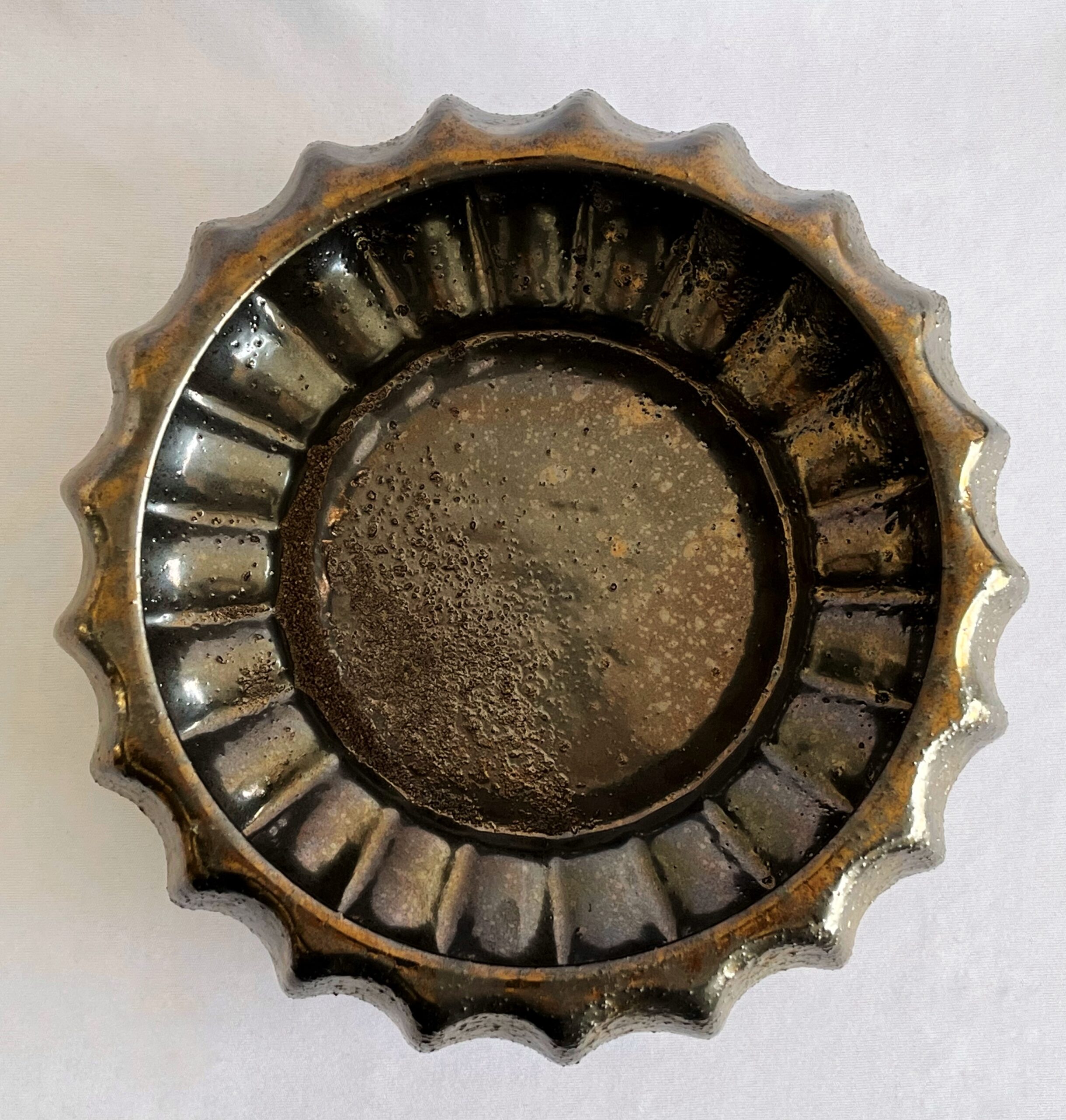 Cachepô de Cerâmica Esmaltada Cuia Dark Metalic Moranga - Imagem 4