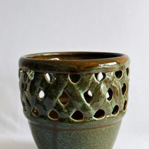 Cachepô de Cerâmica Esmaltada Treliça Aladim