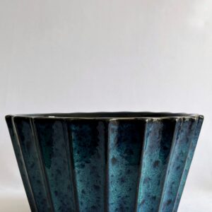 Cachepô de Cerâmica Esmaltada Cuia Aqua Esuro Ondas