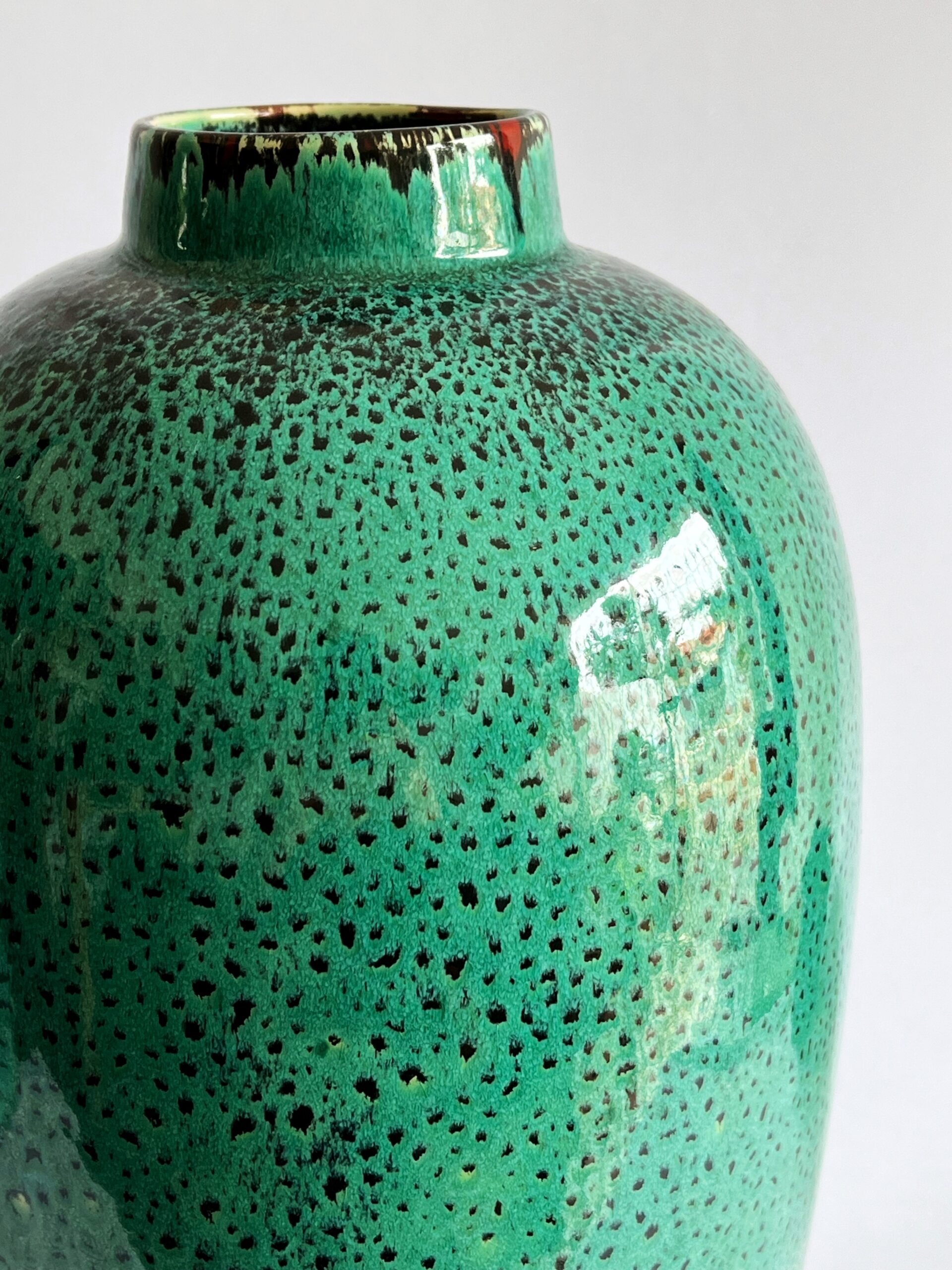 Vaso de Cerâmica Esmaltada Turquesa Decorativo - Imagem 3